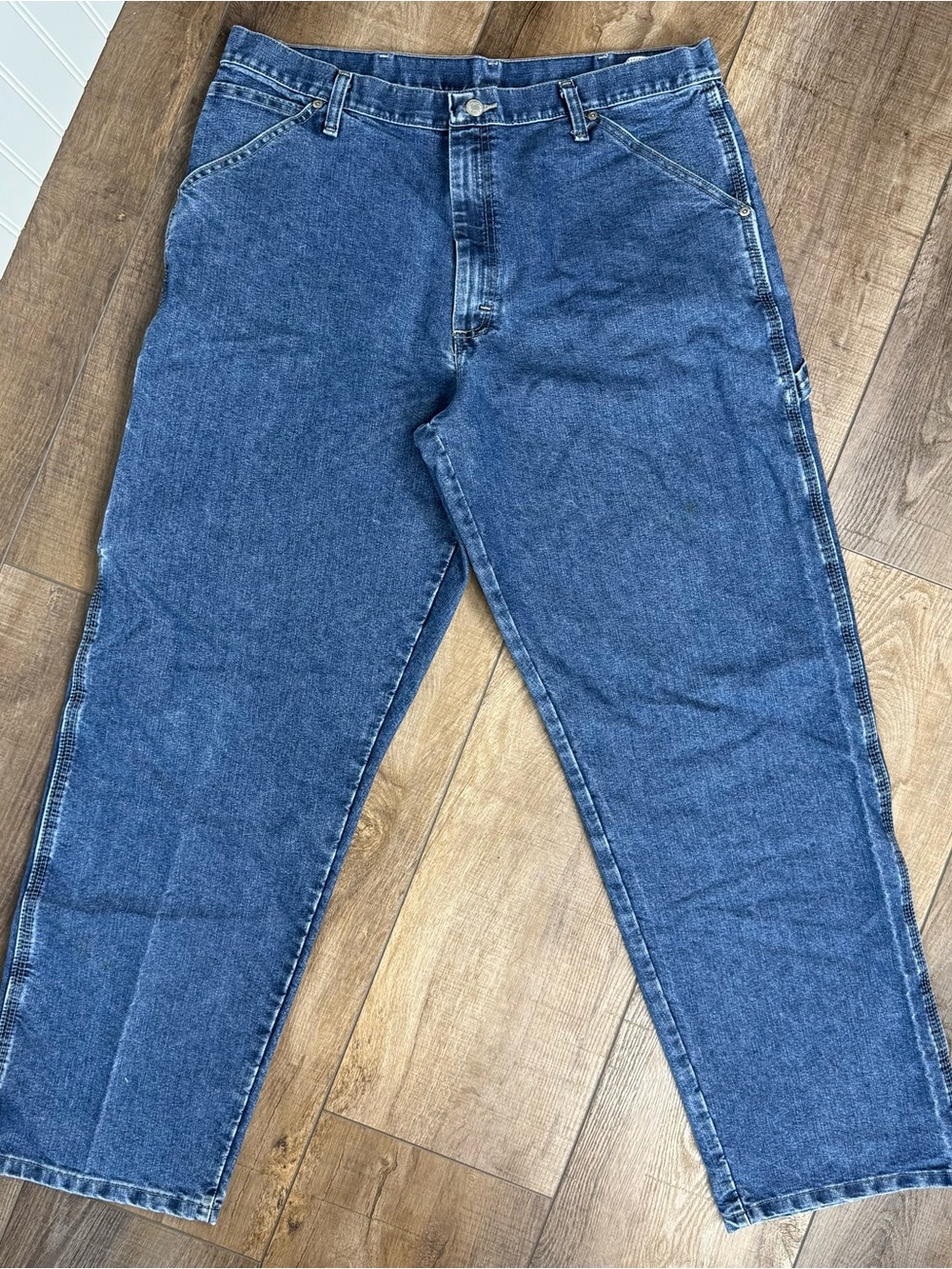 Wrangler Carpenter Jeans 36x32 Blue Denim Utility Workwear Hammer Loop
